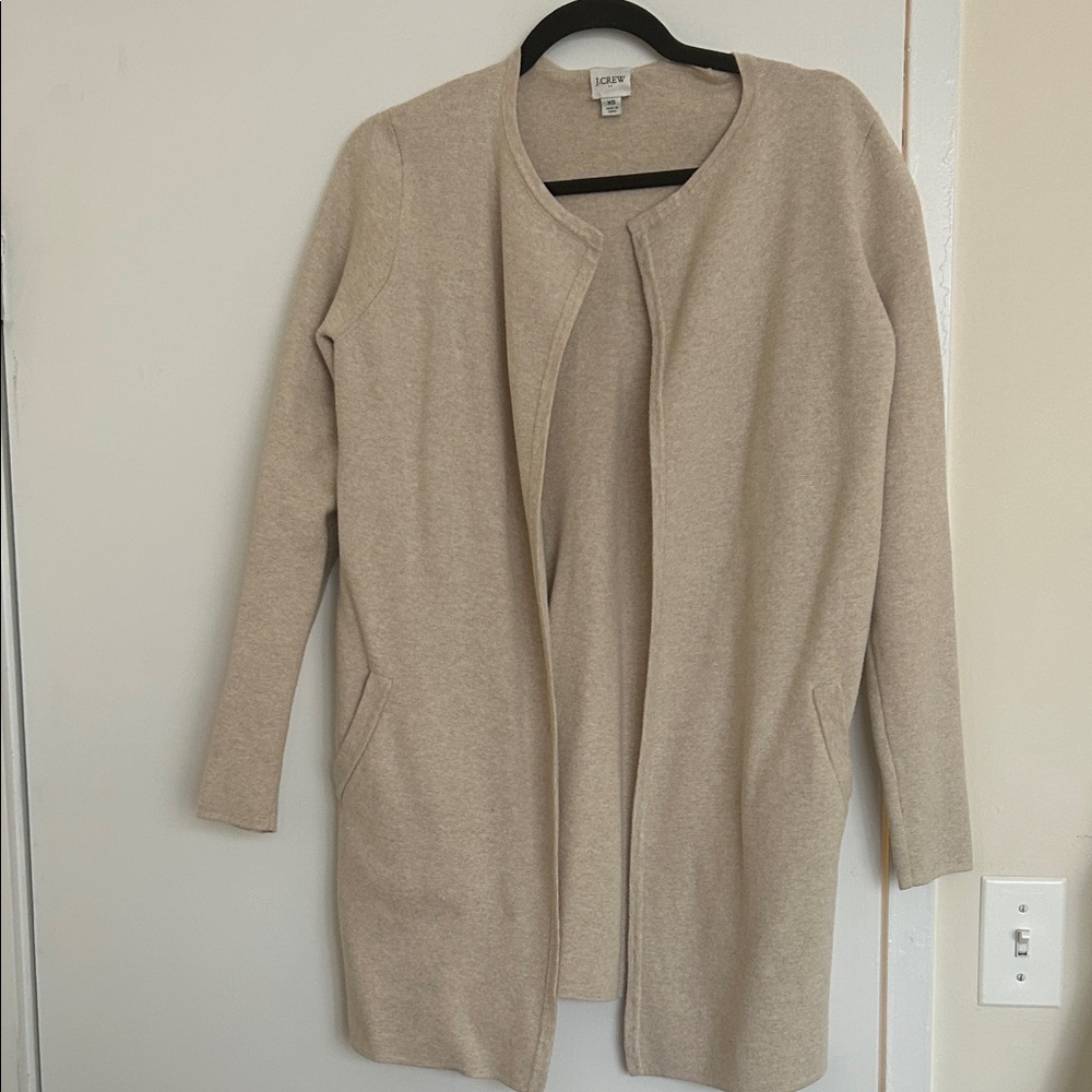 J. Crew Beige Open-Front Cardigan